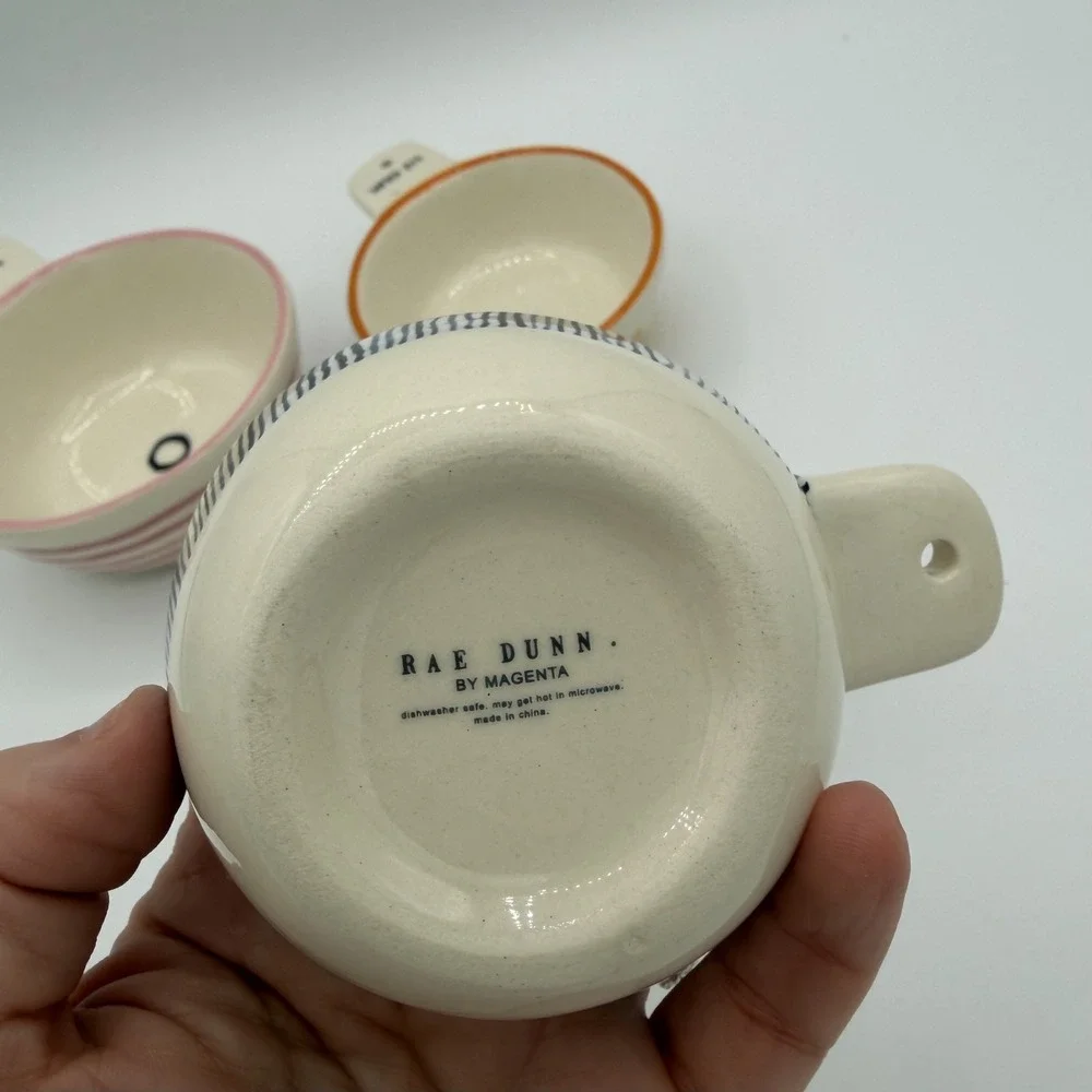 Rae Dunn Magenta Measuring Cup Set Ceramic Kitchen Baking Cooking Farmhouse Rare
